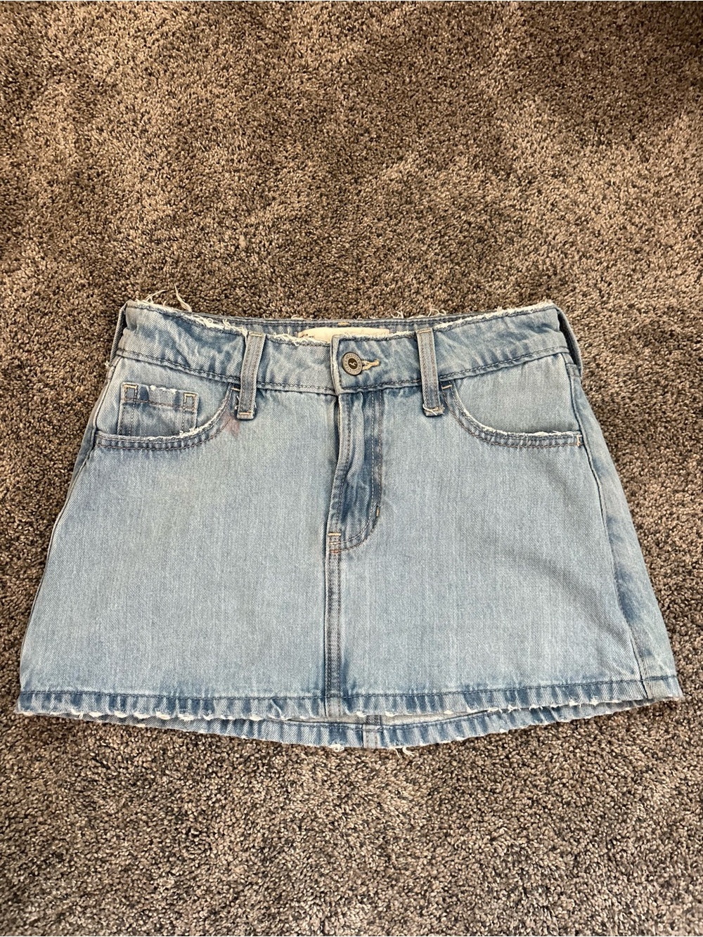 Hollister Light Blue Denim Mini Skirt